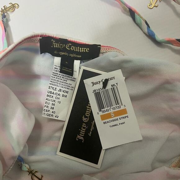 NWT JUICY COUTURE BEACHSIDE TUNNEL PANTS 8 MOULDED BRA SWIMSUIT SET SZ S - Picture 4 of 6